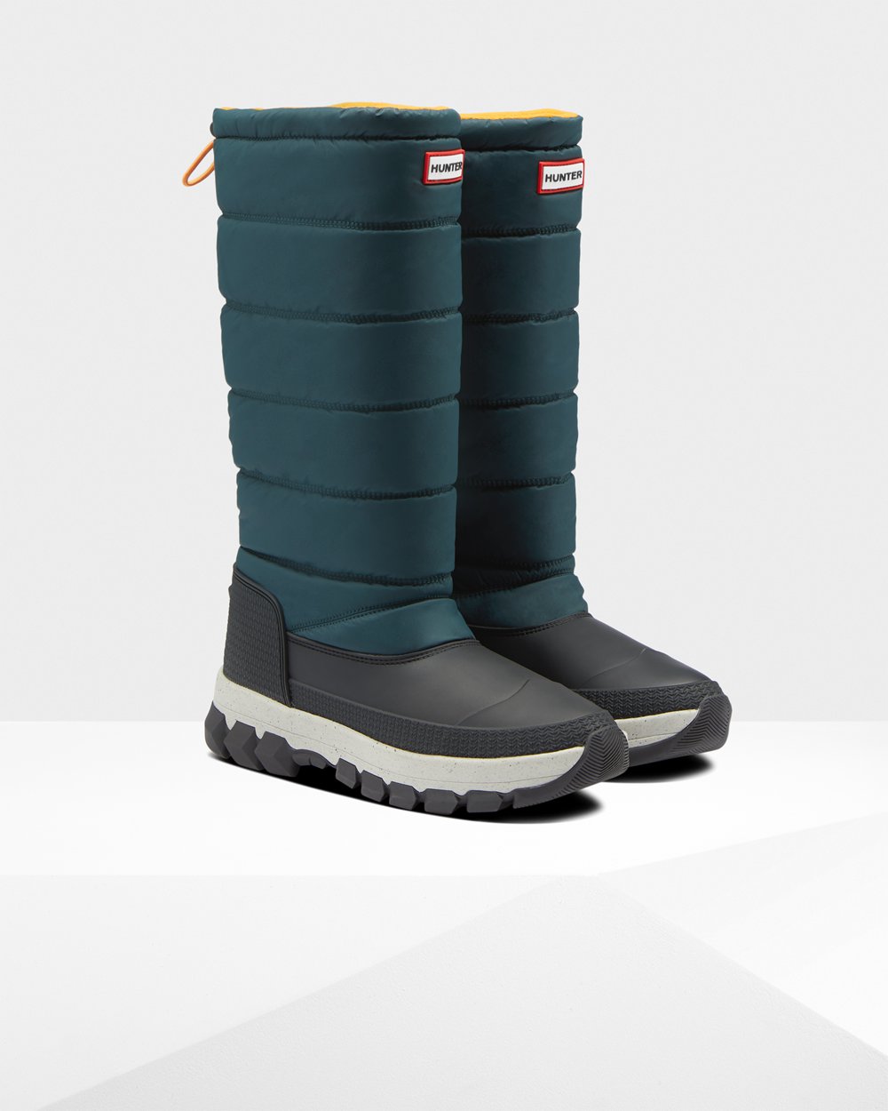 Hunter Original Insulated Tall Snow Boots - Sale Womens Green/Grey - NKUFRH436